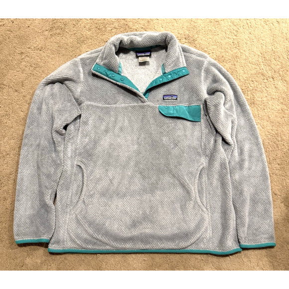 Patagonia Jacket Fleece Womens Large Re-Tool Snap-T Gray Polartec - Picture 1 of 8